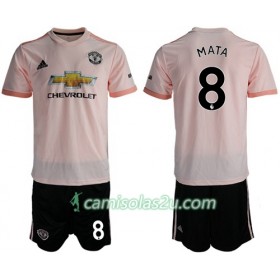 Camisolas de Futebol Manchester United Mata 8 Criança Equipamento Alternativa 2018/19 Manga Curta